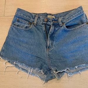 High waisted jean shorts
